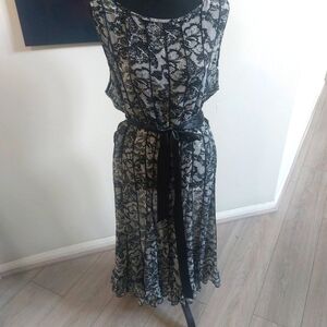 Jessica Howard Elegant Black and White Lace Dress Sz 20W